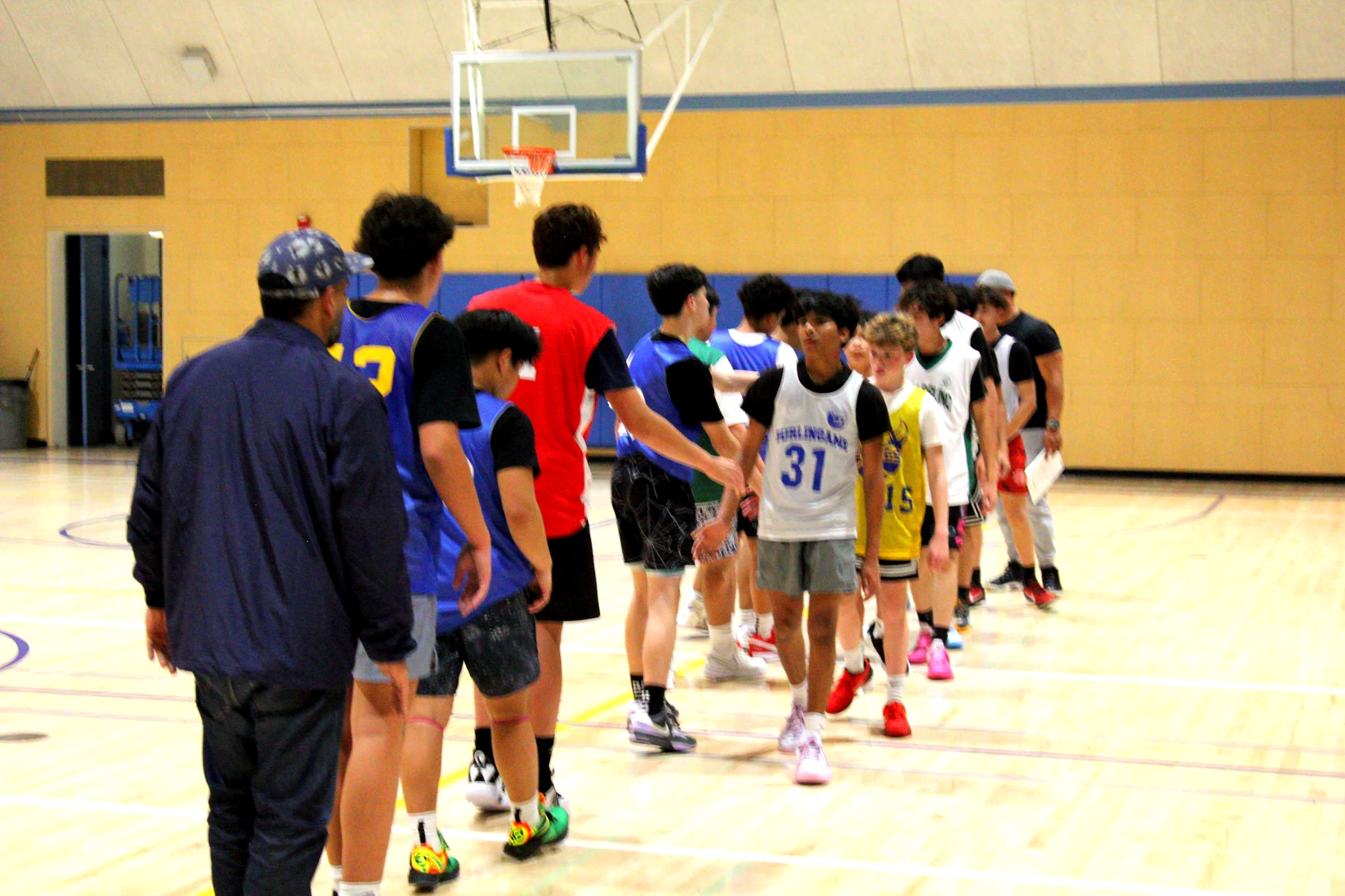 Basketball teams in the gym
